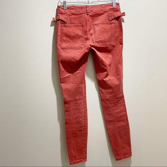 HEI HEI ANTHROPOLOGIE Women’s Red SLIM UTILITY CARGO PANTS 29” Inseam Size 25 - Picture 3 of 10